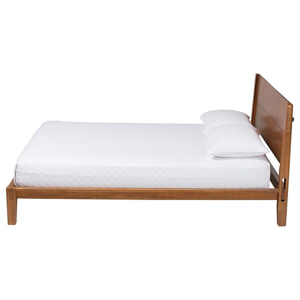 Aldith Japandi Walnut Brown Toolless Assembly Queen Platform Bed