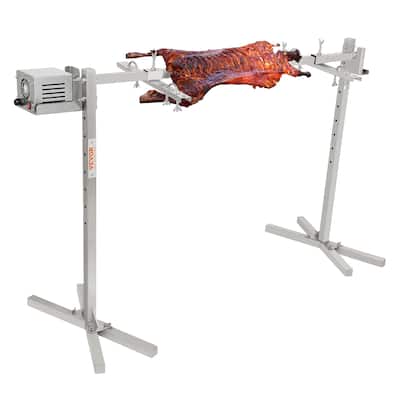 VEVOR 46in Electric BBQ Rotisserie Grill Kit 90 & 132 lbs 42W & 52W Motor Adjustable Roaster Stand Steel Spit
