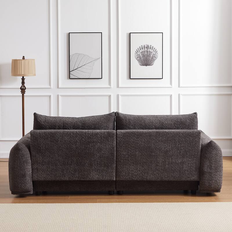 90.5-In Living Room Couch with Pillows,Sectional Sofa with Thick Armrest and Seat,2 Colors