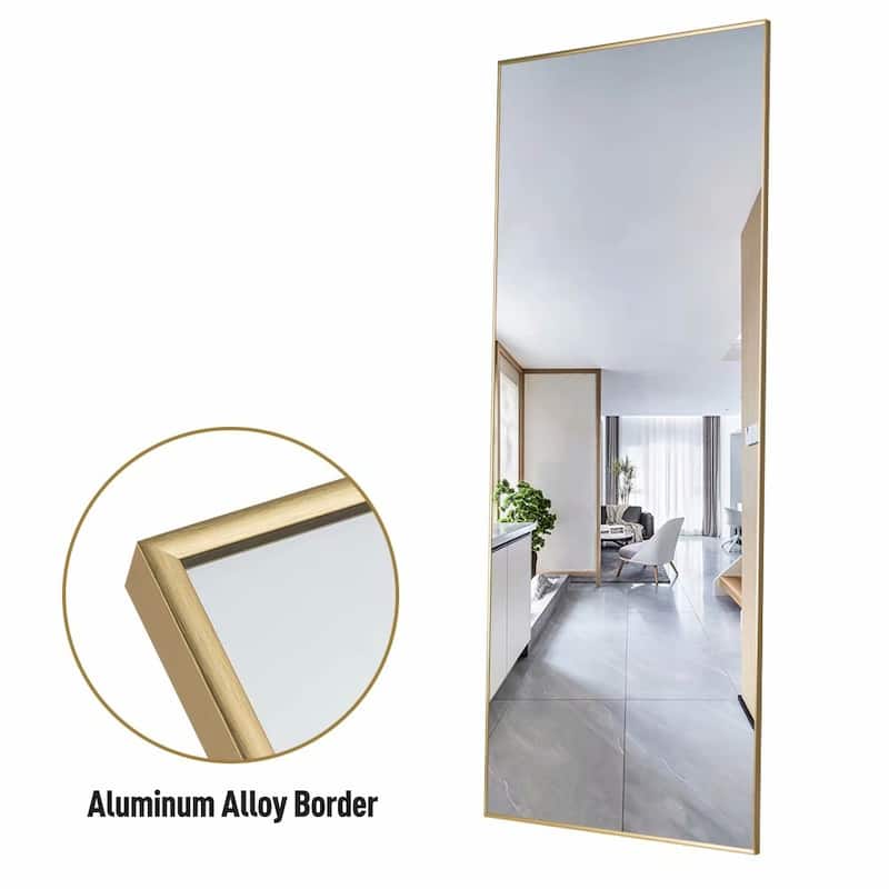 Modern Aluminum Alloy Thin Framed Full Length Floor Mirror