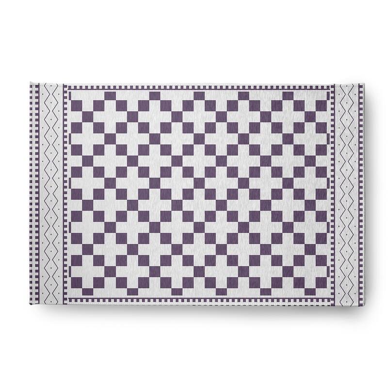 Cross and Squares Rug - Larkspur - 3' x 5'
