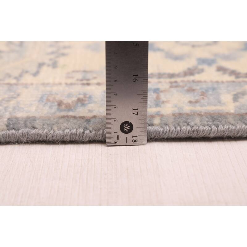 ECARPETGALLERY Hand-knotted Modern Oushak Dark Grey Wool Rug - 8'2 x 10'2