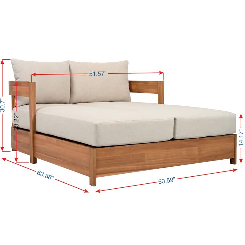 SAFAVIEH Outdoor Living Kento Daybed - 52"W x 63"D x 23"H