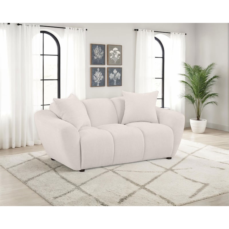 Destino Chenille Upholstered Splayed Arm Loveseat Greige - N/A