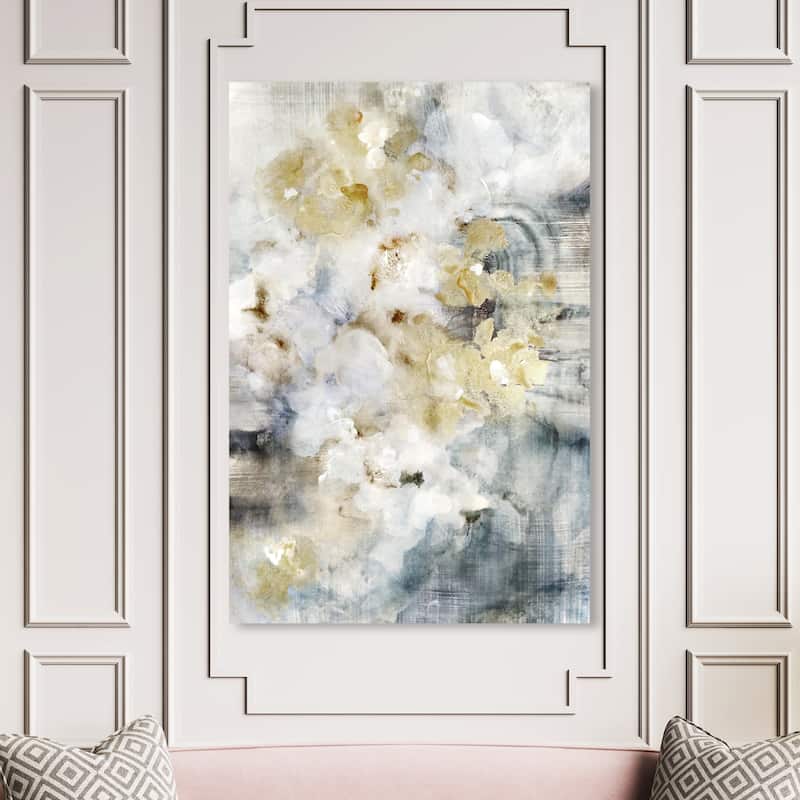 Wynwood Studio Canvas Abstract Flowering Petals White and Modern & Contemporary Wall Art Canvas Print - 54 x 36