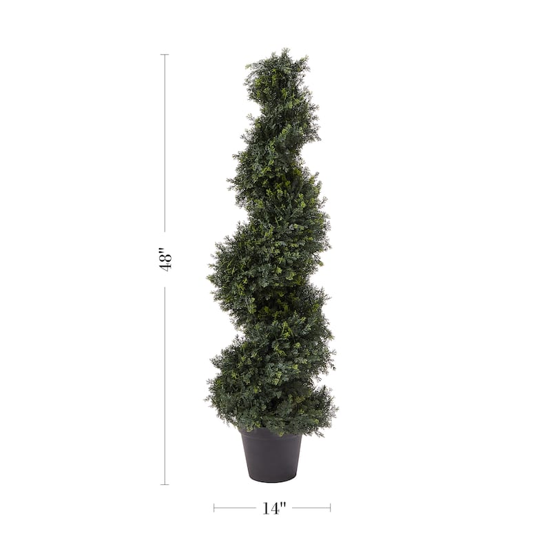 Pure Garden 4FT Spiral Cypress Artificial Tree