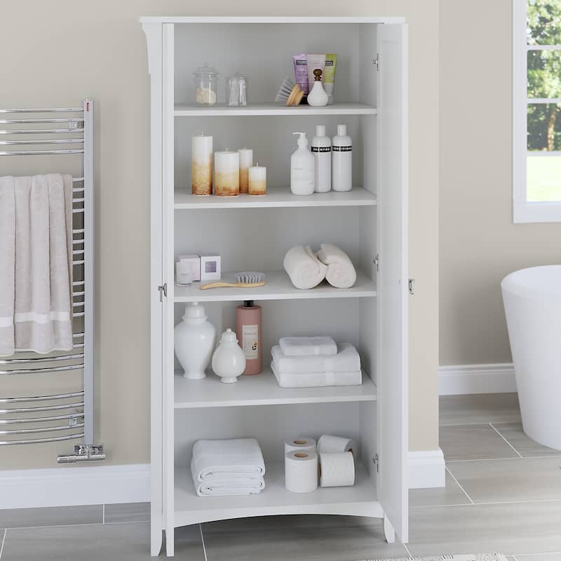 Salinas Bathroom Storage Cabinet with Doors by Bush Furniture
