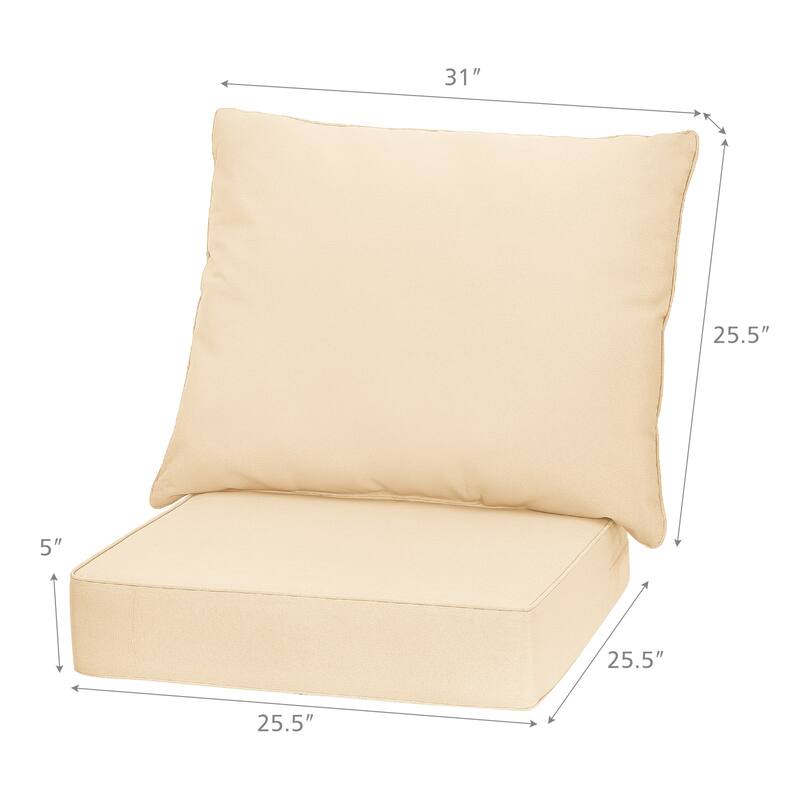 Gymax 2PCS Deep Seat Chair Cushion Pads Set Indoor/Outdoor w/ Rope