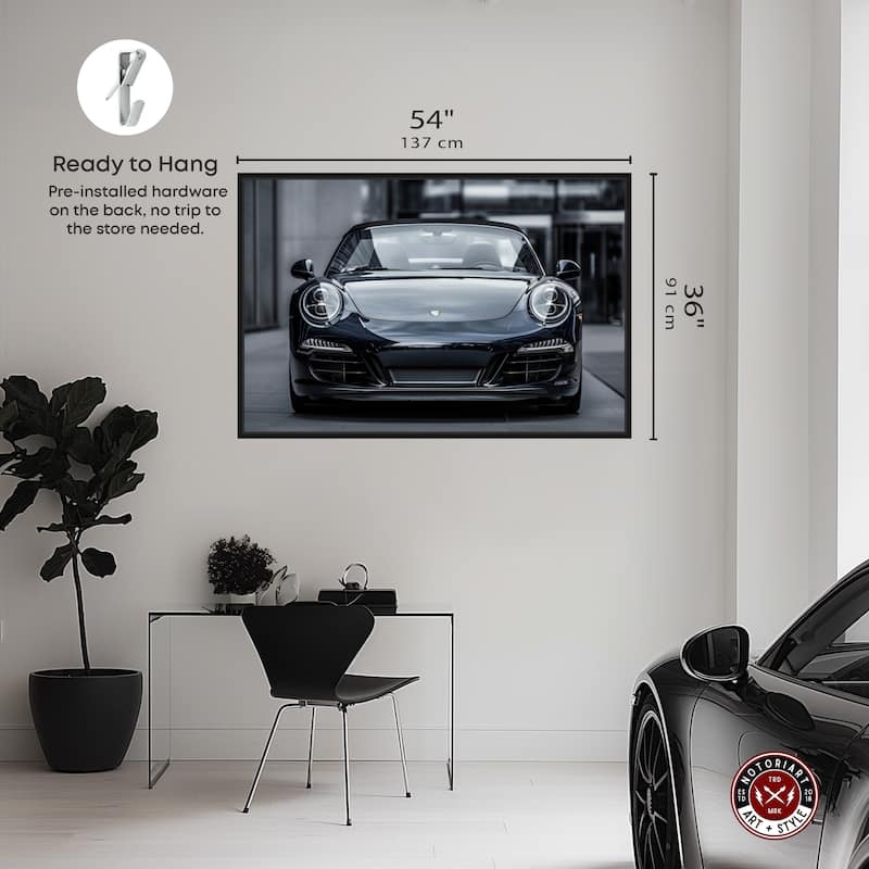 Notoriart Classy Car Framed Car 1 Piece Canvas Wall Art