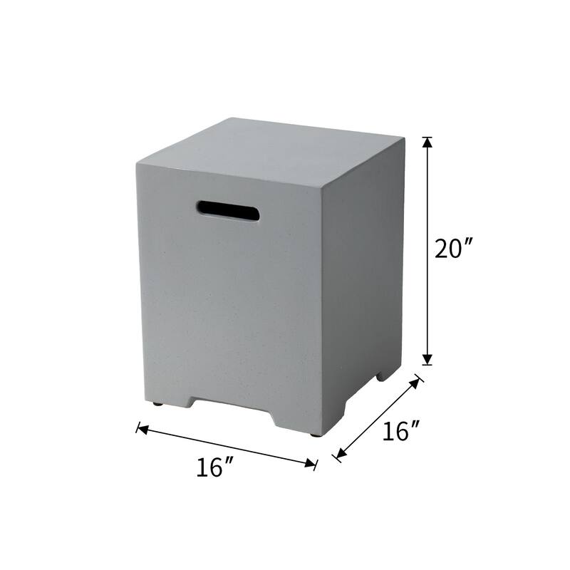 COSIEST Concrete Outdoor Propane Tank Cover Table