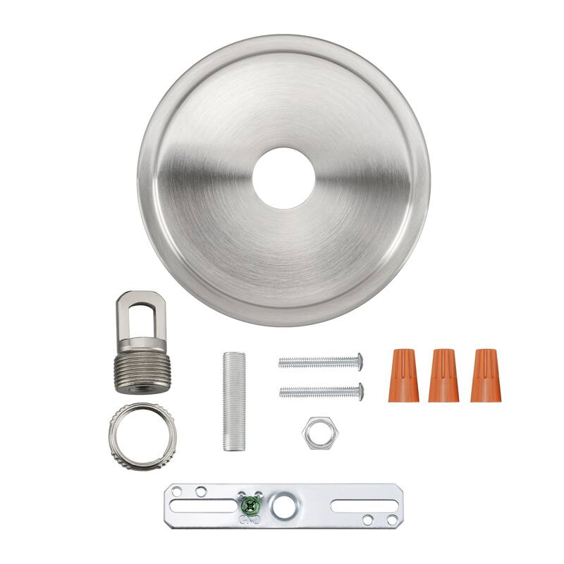 Aspen Creative Transitional Chandelier&Light Fixture Canopy Kit w/Collar Loop,Brushed Nickel,5-1/8" Diameter,1" Center Hole