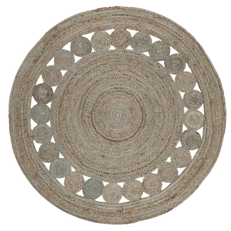 SAFAVIEH Handmade Natural Fiber April Jute Rug - 4' Round - Grey