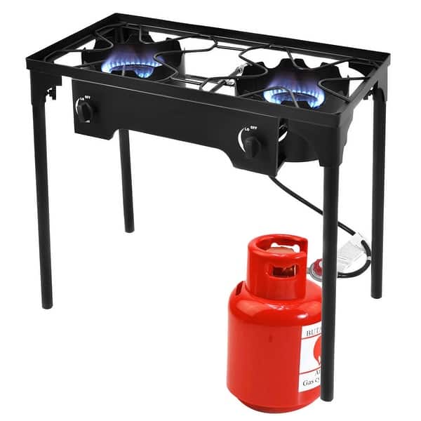 Shop Costway Double Burner Gas Propane Cooker Outdoor Camping