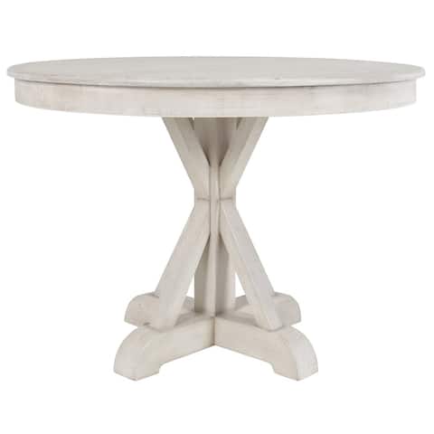 Gerald Sunbleached Ivory Wood Round Dining Table