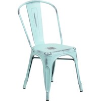 shop brimmes mint green metal stackable chair for patio bar