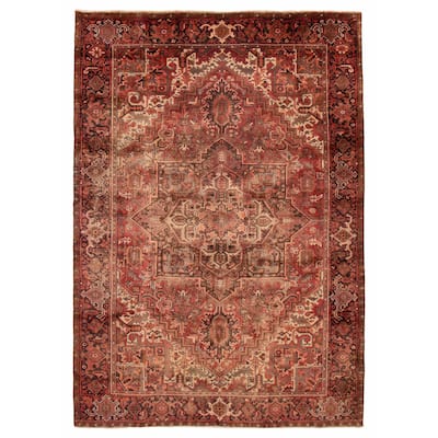 ECARPETGALLERY Hand-knotted Sarabi Red Wool Rug - 7'7 x 11'0