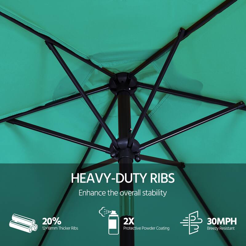 Yaheetech 9ft Patio Umbrella 8 Ribs with Push Button Tilt and Crank