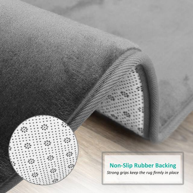 Clara Clark Ultra Soft Plush Bathroom Rug - Non-Slip, Velvet, Memory Foam Bath Mat - Set of 2