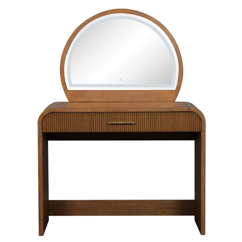 39" Bedroom Makeup Vanity Desk Dresser Table with Light Mirror, Drawer