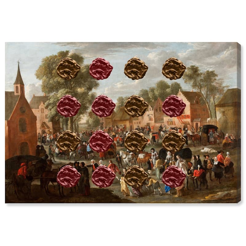 Wynwood Studio Canvas Classic and Figurative Connect 4 Brown and Dark Brown Traditional Wall Art Canvas Print