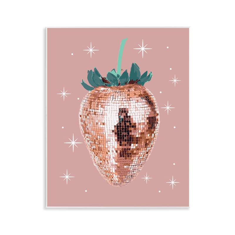 Stupell Luminous Glam Strawberry Wall Plaque Art Design By Lil' Rue - 11 x 14
