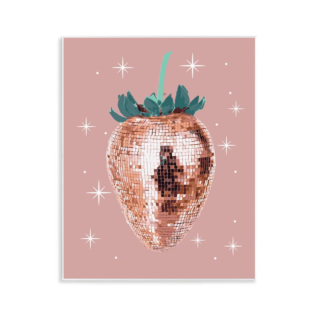 Stupell Luminous Glam Strawberry Wall Plaque Art Design By Lil' Rue