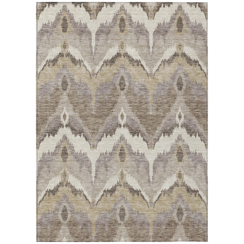 Machine Washable Indoor/ Outdoor Chantille Boho Ikat Rug