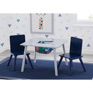 Kids Table and Chair Set with Storage (2 Chairs Included)