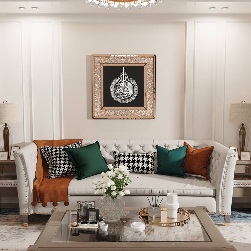 Attracting Islamic Art Wall Mirrored w/Crushed Diamonds for Home Decor