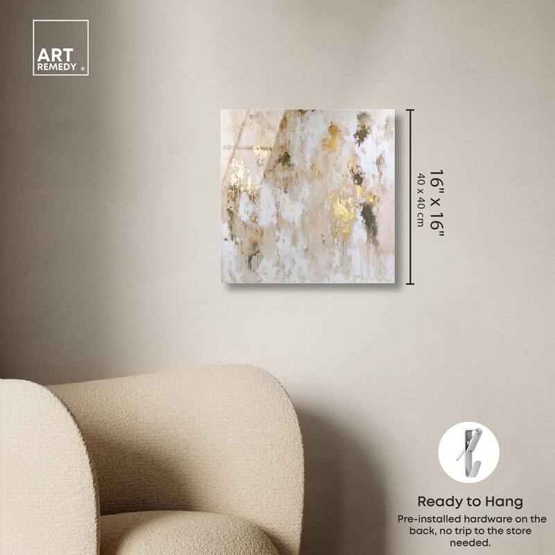 Golden Glimmer Gesture II Acrylic by Art Remedy, Ready to Hang