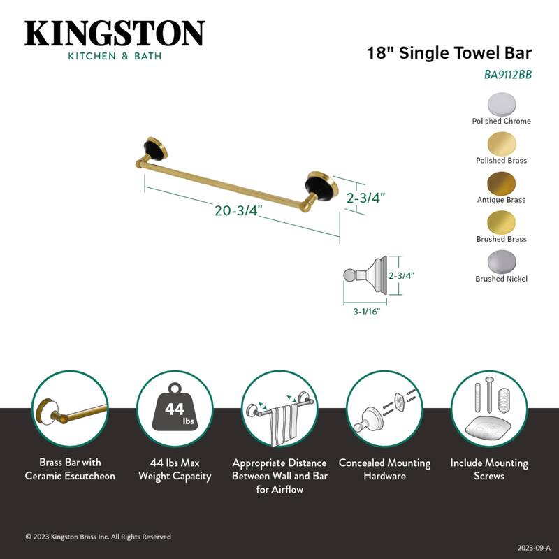 Kingston Brass Water Onyx 18-Inch Towel Bar