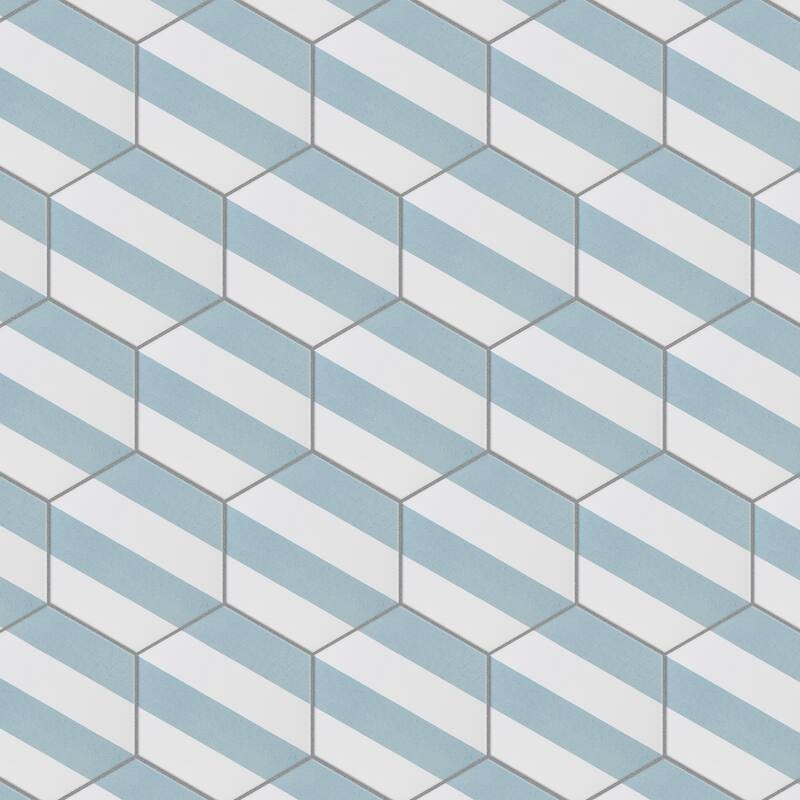 Merola Tile Porto Capri Hex Aqua 8-5/8" x 9-7/8" Porcelain Floor and Wall Tile