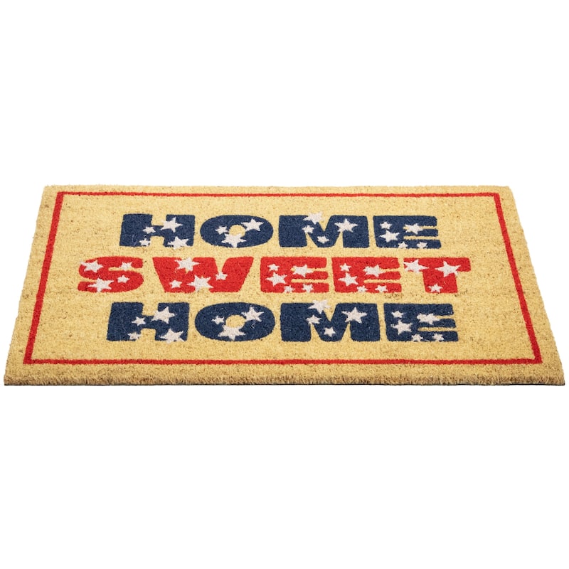 Red and Blue Americana Home Sweet Home Coir Outdoor Doormat 18" x 30" - 30
