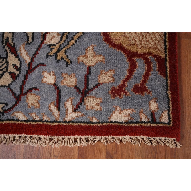 Animals Design Ziegler Oriental Runner Rug Hand-Knotted Wool Carpet - 2'7"x 13'9"