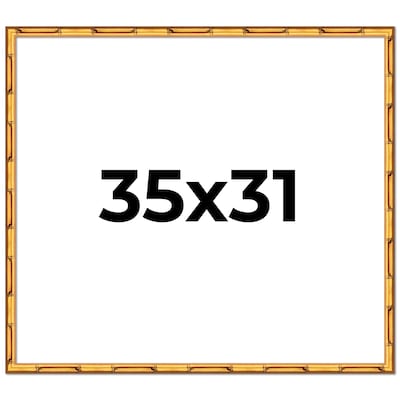 35x31 Frame Gold Bamboo Picture Frame Modern Photo Frame Includes UV Acrylic Shatter Guard Front Acid Free Foam Backing Board