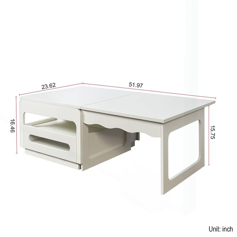Versatile 3-in-1 Coffee Table with Storage for Living and Dining Rooms