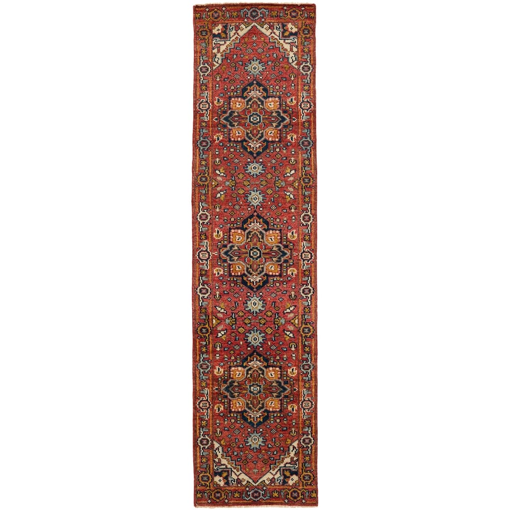 Revere Hand-Knotted Medallion Red/ Multicolor Area Rug