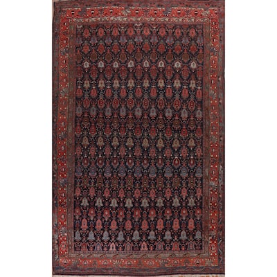 Pre-1900 Antique Bidjar Halvaei Persian Area Rug Handmade Wool Carpet - 12'2" x 19'9"