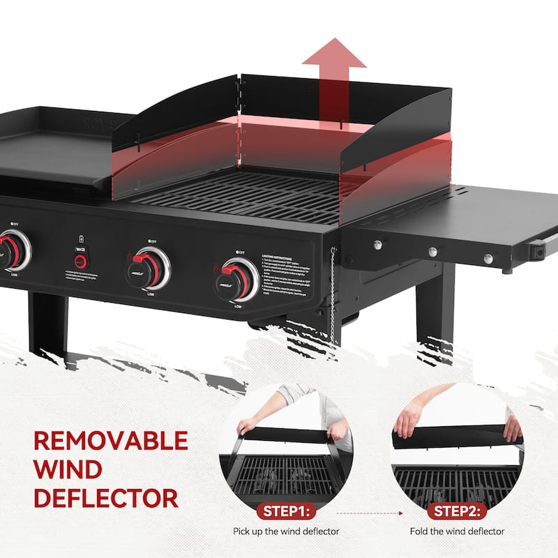 Royal Gourmet 4-Burner Gas Grill and Griddle Combo Black