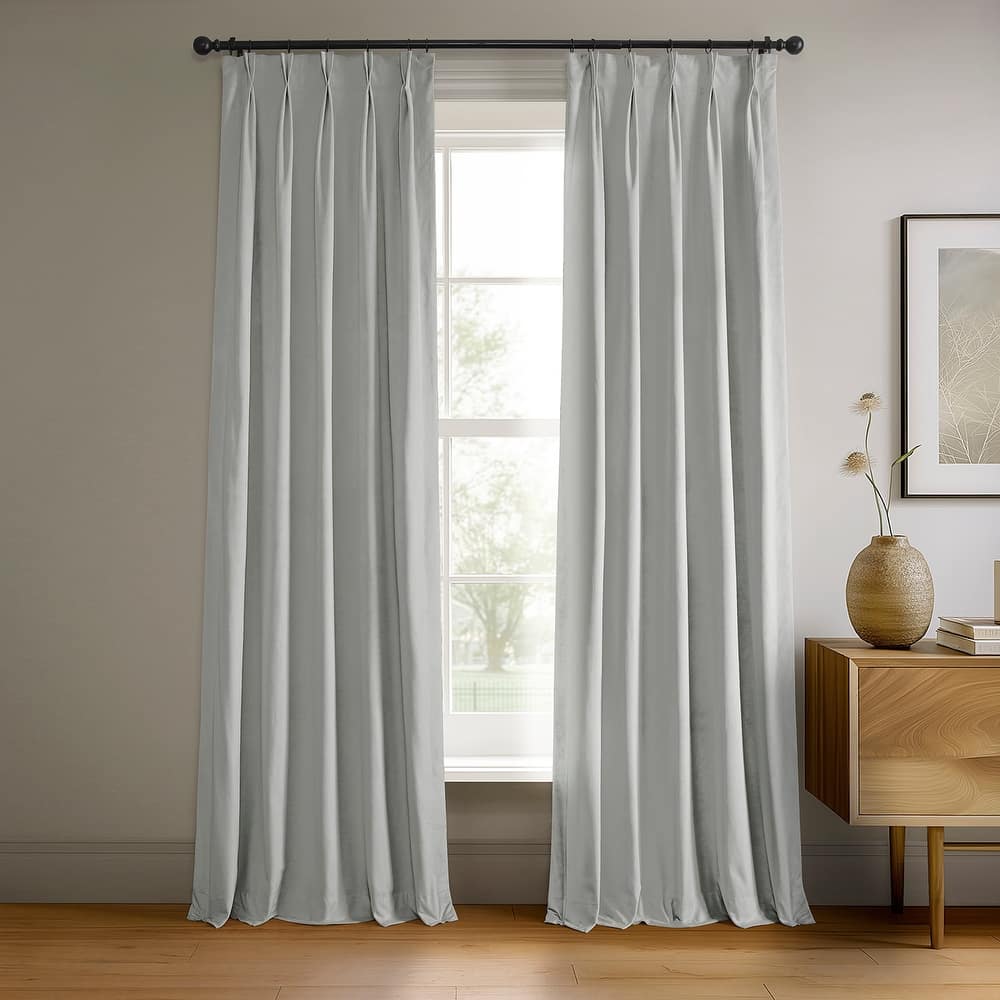 Exclusive Fabrics Signature Pleated Blackout Velvet Curtain (1 Panel)