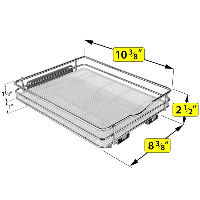 LYNK PROFESSIONAL® Pull Out Spice Rack Organizer for Cabinet - 8-1/4 inch Wide - Lifetime Limited Warranty - Chrome