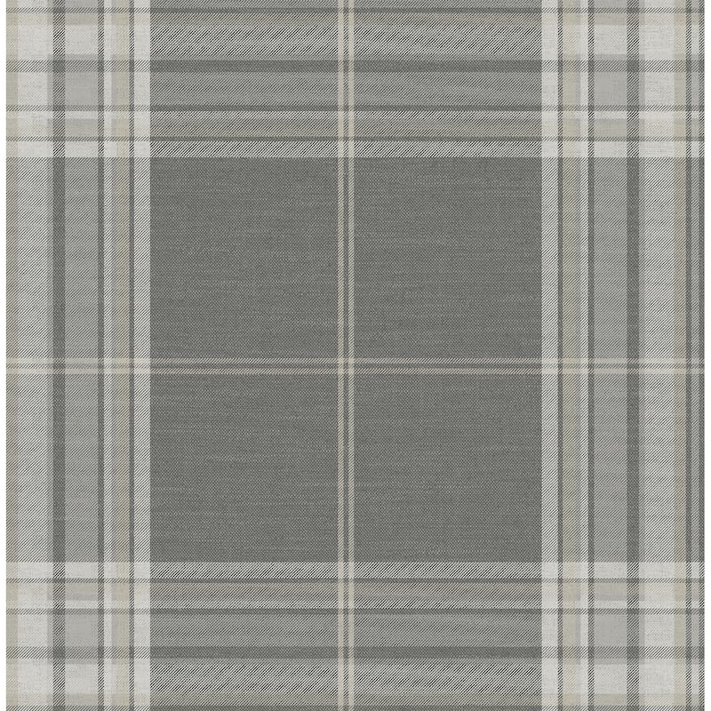A-Street Prints Westley Grey Plaid Wallpaper