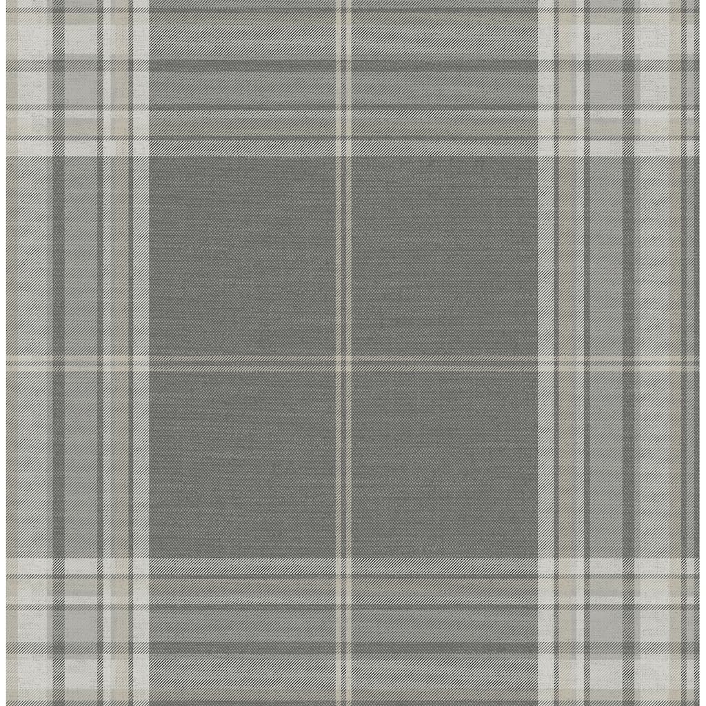 A-Street Prints Westley Grey Plaid Wallpaper