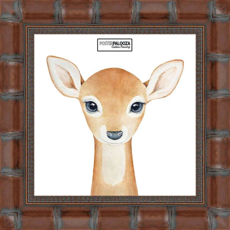 12x12 Brown Wide Bamboo Picture Frame - UV Acrylic, Foam Board Backing, Hanging Hardware