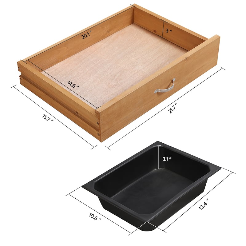 Yaheetech Garden Potting Bench Planting Bench with Sink Drawer Rack