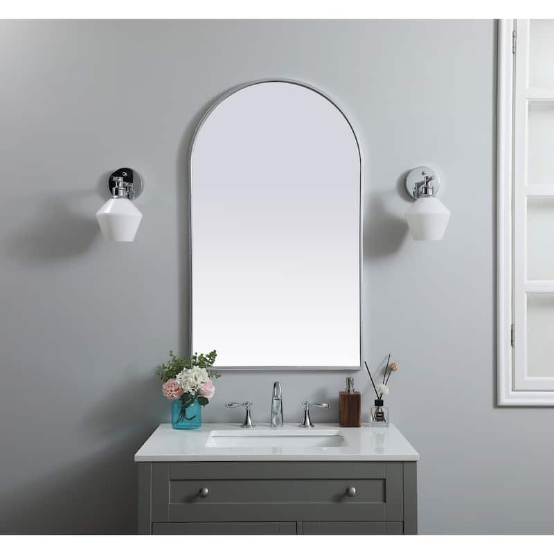 Indigo Home Metal Frame Arch Mirror 24x40 Inch