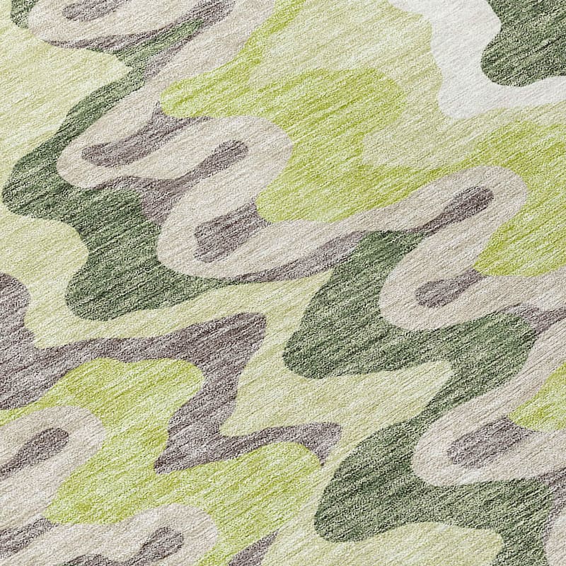 Machine Washable Indoor/ Outdoor Chantille Abstract Ripples Rug