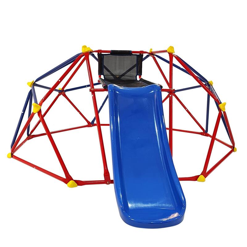 6ft Dome climber with 1.2m slide for age 3+ climber with Climbing Stones