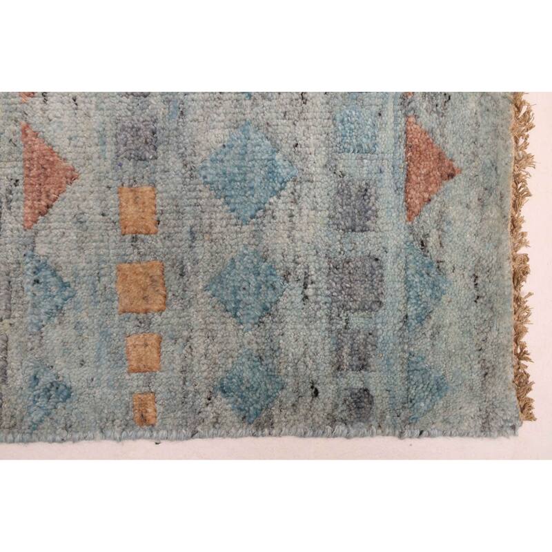 ECARPETGALLERY Hand-knotted Tangier Light Blue Wool Rug - 8'0 x 9'7