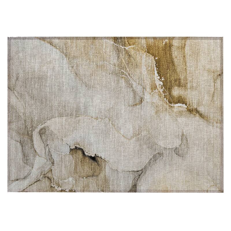 Machine Washable Indoor/ Outdoor Abstract Chantille Rug